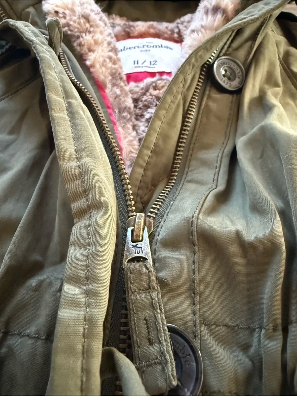 Abercrombie & Fitch - Olive Green Hooded Parka Jacket